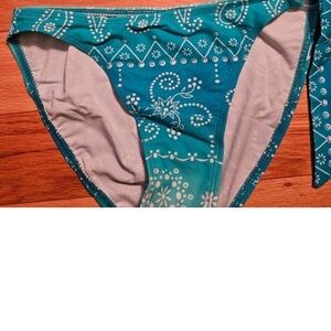 Teal Paisley Women's Swim Bottom